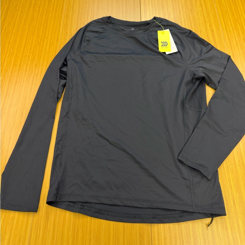 ALL IN MOTION Men's Fitted Long Sleeve Black T Shirt Size LARGE New with Tags